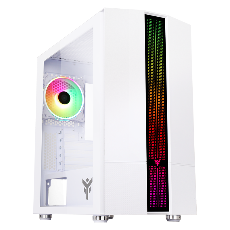 Boitier Mini Tour Micro ATX iTek Liflig 41 RGB avec panneau vitré (Blanc)