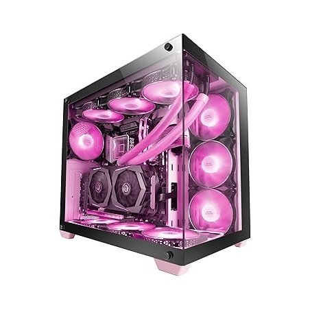 Boitier Grand Tour E-ATX Mars Gaming MCV4 avec panneaux vitrés (Rose)