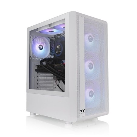 Boitier Moyen Tour ATX Thermaltake S200 TG RGB avec panneau vitré (Blanc)