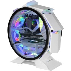 Boitier Mini Tour Micro ATX Mars Gaming MC-Orb avec panneaux vitrés (Blanc)