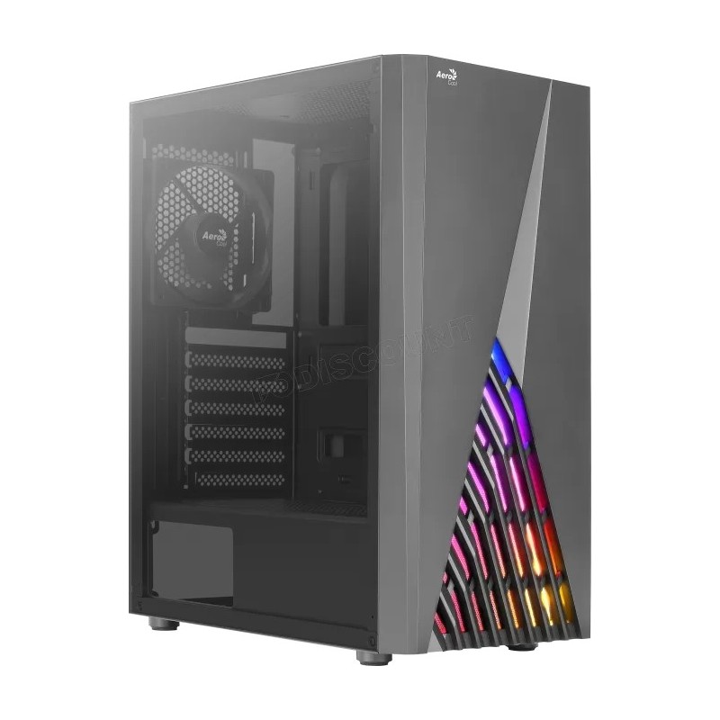 Boitier Moyen Tour ATX AeroCool Delta-A RGB avec panneau vitré (Noir)