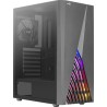 Boitier Moyen Tour ATX AeroCool Delta-A RGB avec panneau vitré (Noir)