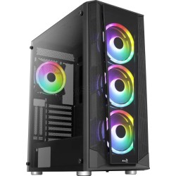 Boitier Moyen Tour ATX AeroCool Prism v3 RGB avec panneaux vitrés (Noir)