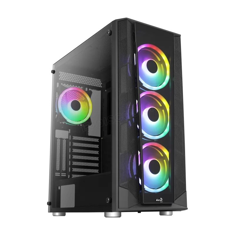 Boitier Moyen Tour ATX AeroCool Prism v3 RGB avec panneaux vitrés (Noir)