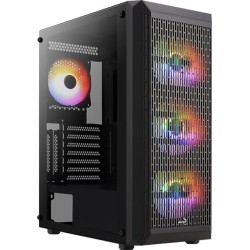 Boitier Moyen Tour ATX AeroCool Beam v2 RGB avec panneaux vitrés (Noir)