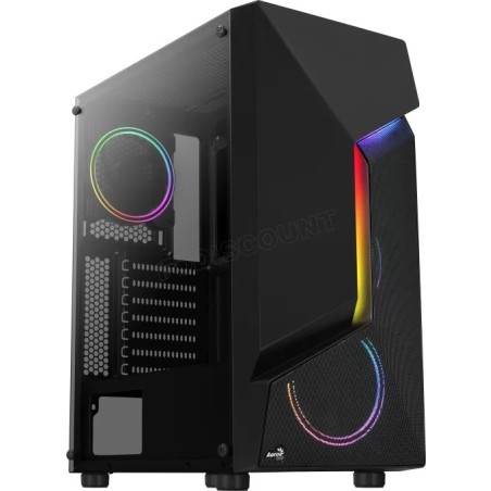 Boitier Moyen Tour ATX AeroCool Scape V2 RGB avec panneau vitré (Noir)