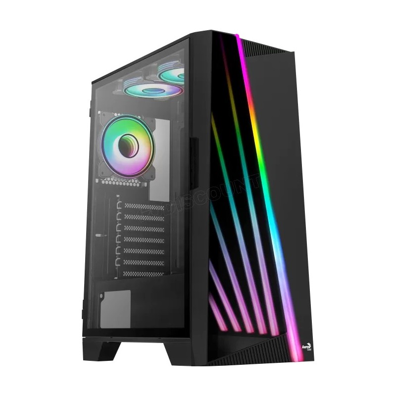 Boitier Moyen Tour ATX AeroCool Mirage V2 RGB avec panneau vitré (Noir)