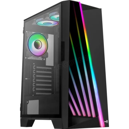 Boitier Moyen Tour ATX AeroCool Mirage V2 RGB avec panneau vitré (Noir)