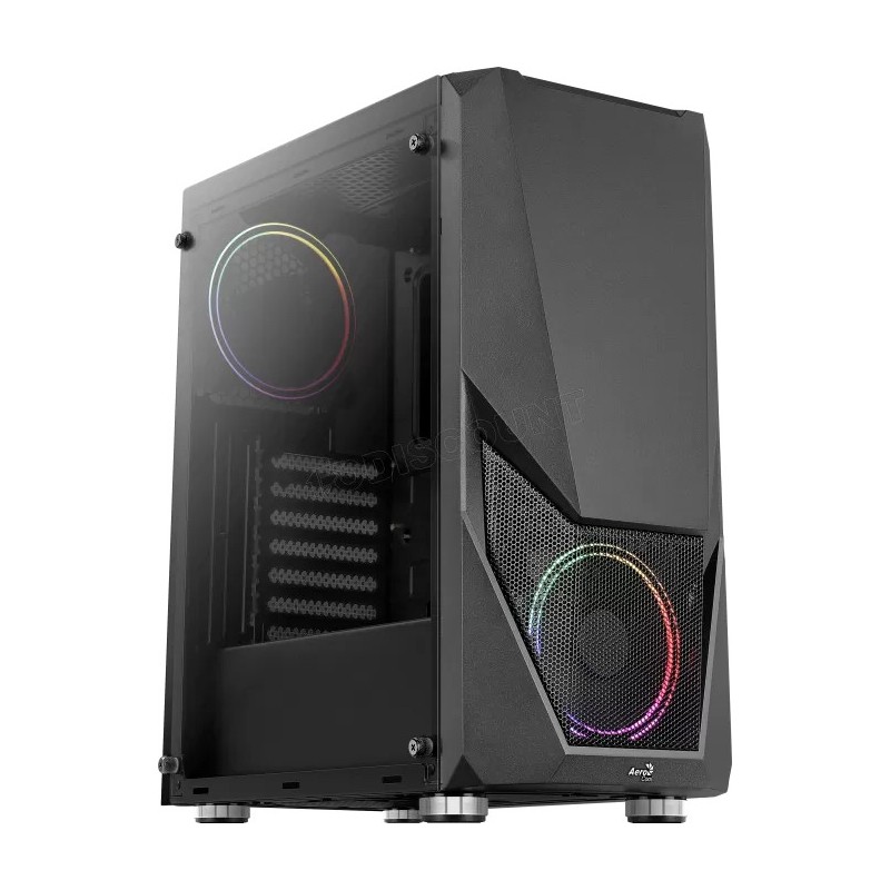 Boitier Moyen Tour ATX AeroCool Zauron V2 RGB avec panneau vitré (Noir)