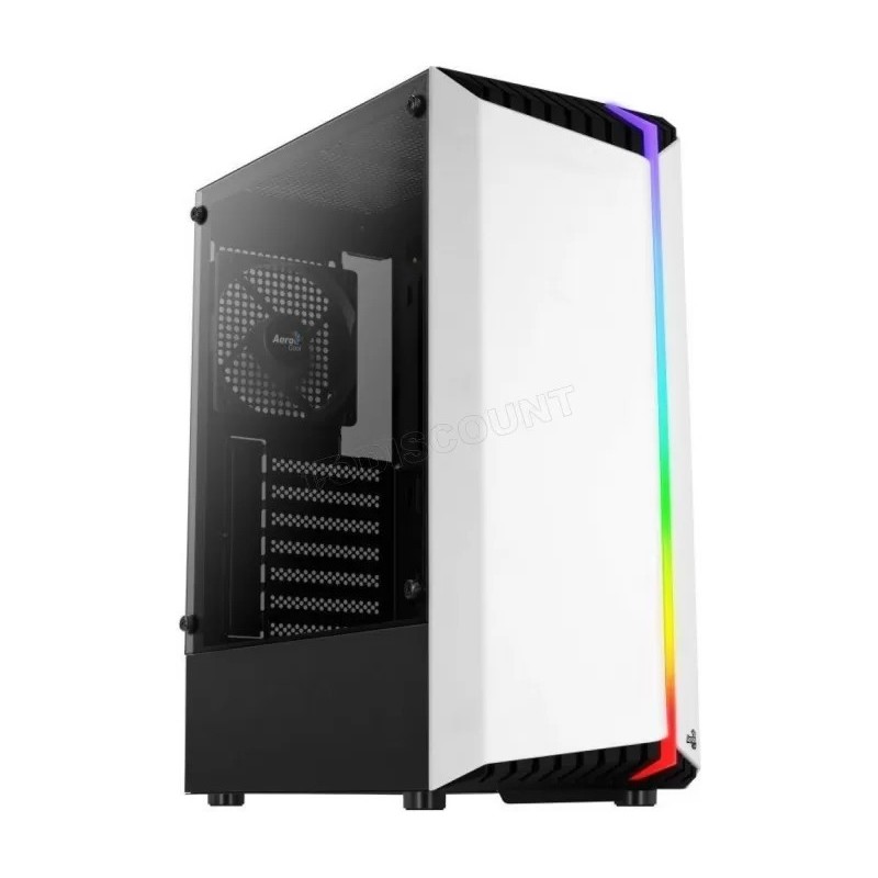 Boitier Moyen Tour ATX AeroCool Bionic RGB avec panneau vitré (Blanc)