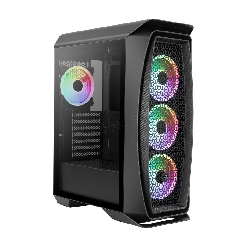 Boitier Moyen Tour ATX AeroCool Aero One Duo RGB avec panneau vitré (Noir)