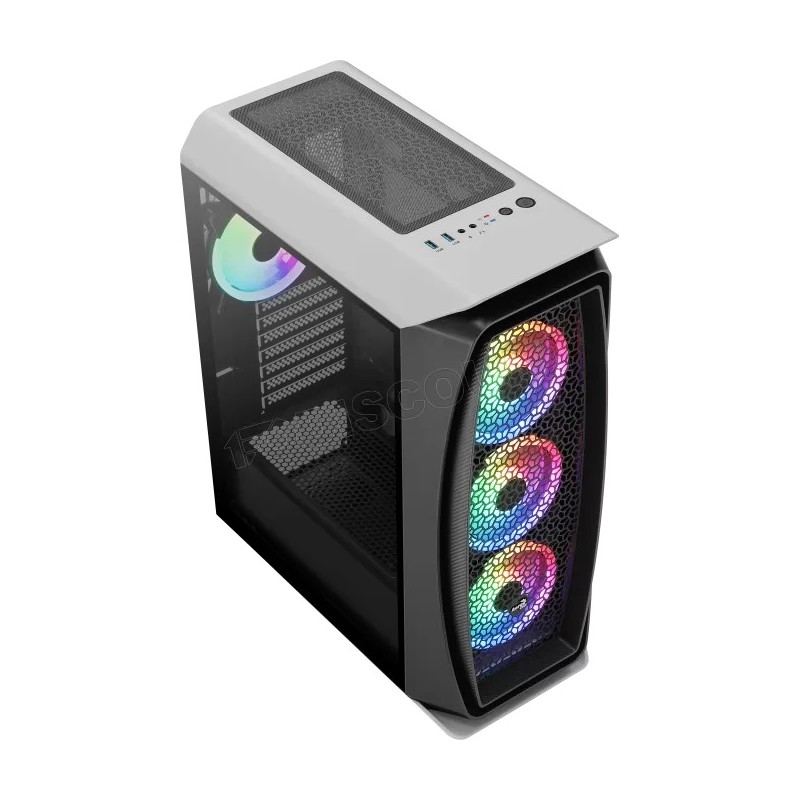 Boitier Moyen Tour ATX AeroCool Aero One Duo RGB avec panneau vitré (Blanc)