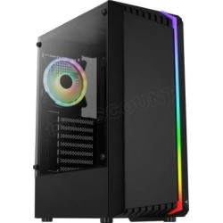 Boitier Moyen Tour ATX AeroCool Bionic RGB avec panneau vitré (Noir)