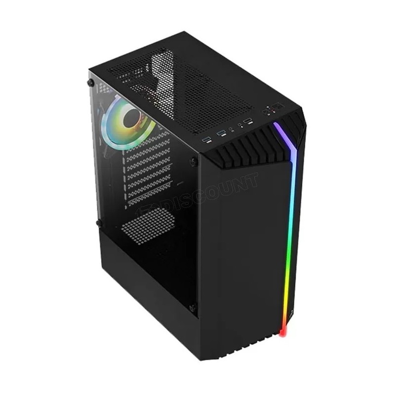 Boitier Moyen Tour ATX AeroCool Bionic RGB avec panneau vitré (Noir)