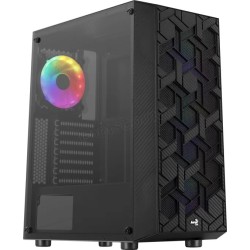 Boitier Moyen Tour ATX AeroCool Hive v2 RGB avec panneau vitré (Noir)