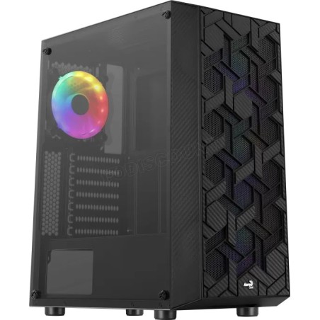 Boitier Moyen Tour ATX AeroCool Hive v2 RGB avec panneau vitré (Noir)