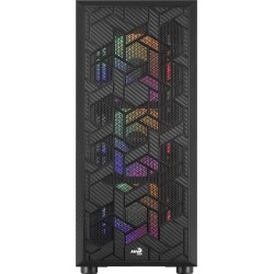 Boitier Moyen Tour ATX AeroCool Hive v2 RGB avec panneau vitré (Noir)