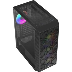 Boitier Moyen Tour ATX AeroCool Hive v2 RGB avec panneau vitré (Noir)