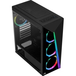 Boitier Moyen Tour ATX AeroCool Shard Tempered Glass ARGB avec panneau vitré (Noir)