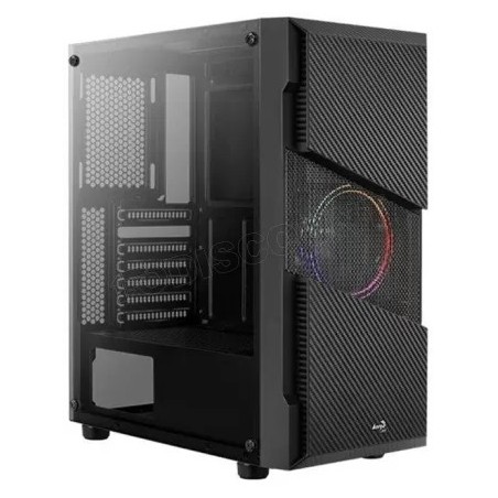 Boitier Moyen Tour ATX AeroCool Menace Saturn F RGB avec panneau vitré (Noir)