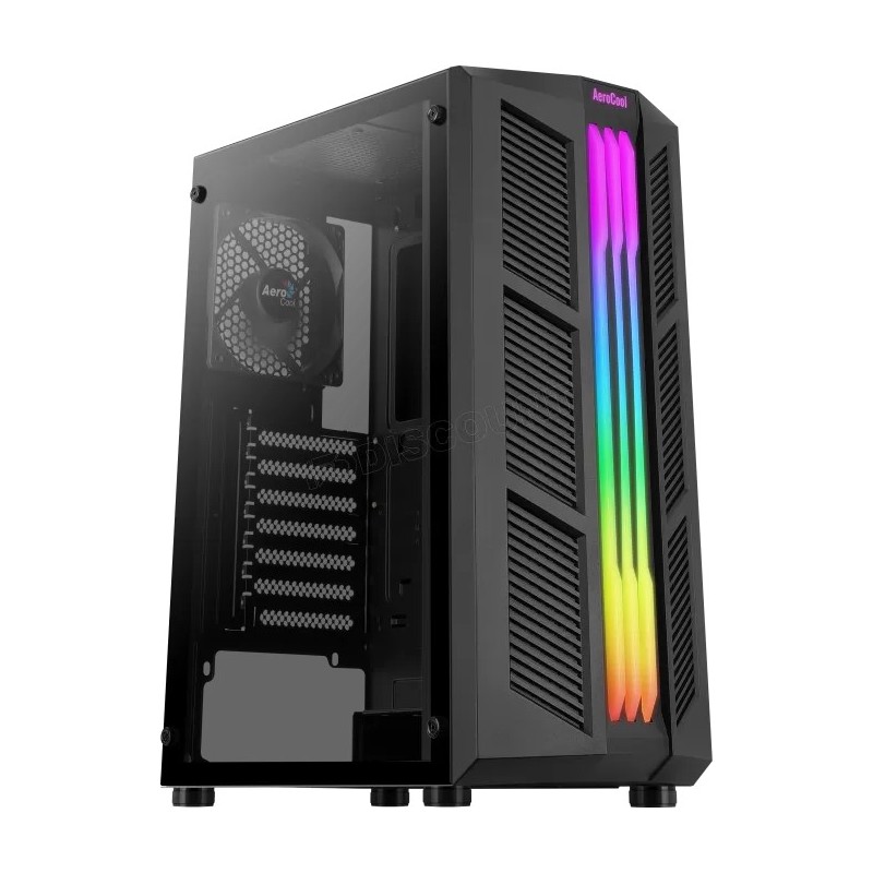 Boitier Moyen Tour ATX AeroCool Prime RGB avec panneau vitré (Noir)