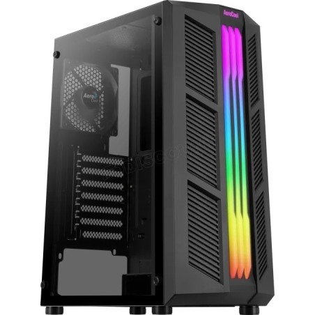 Boitier Moyen Tour ATX AeroCool Prime RGB avec panneau vitré (Noir)