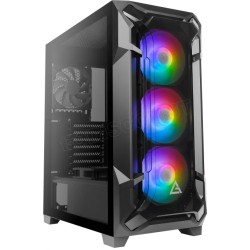 Boitier Moyen Tour ATX Antec Dark Fleet DF600 Flux RGB avec panneau vitré (Noir)