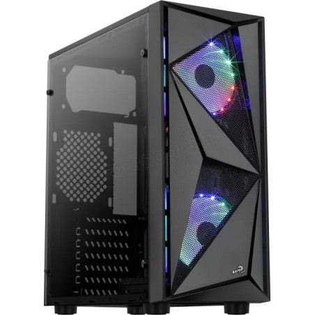 Boitier Moyen Tour ATX AeroCool Glider Cosmo-A RGB avec panneau vitré (Noir)