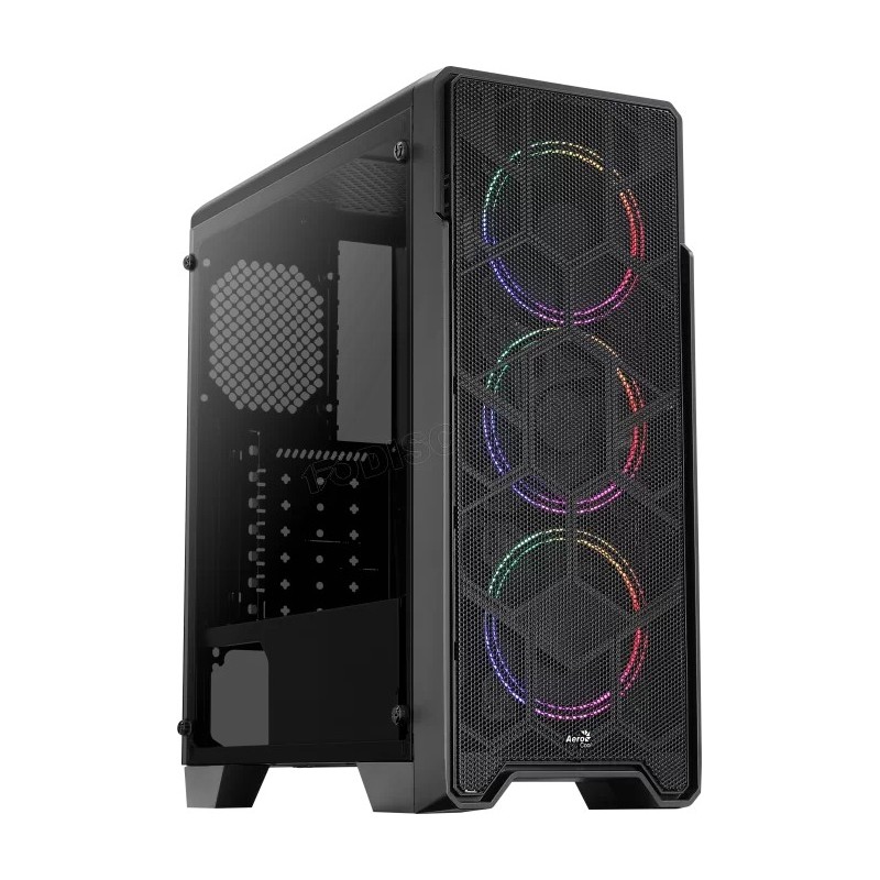 Boitier Moyen Tour ATX AeroCool Ore-G Saturn V2 RGB avec panneau vitré (Noir)