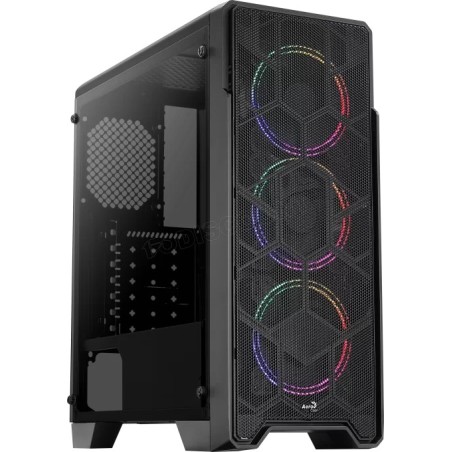 Boitier Moyen Tour ATX AeroCool Ore-G Saturn V2 RGB avec panneau vitré (Noir)