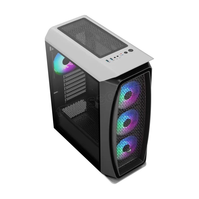 Boitier Moyen Tour ATX AeroCool Aero One Frost RGB avec panneau vitré (Blanc)