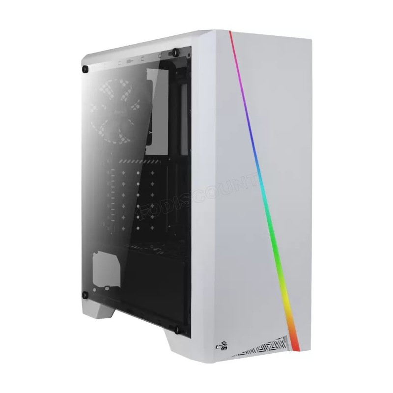 Boitier Moyen Tour ATX AeroCool Cylon Pro Tempered Glass RGB avec panneau vitré (Blanc)