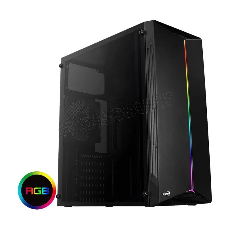 Boitier Moyen Tour ATX AeroCool Split RGB avec panneau vitré (Noir)