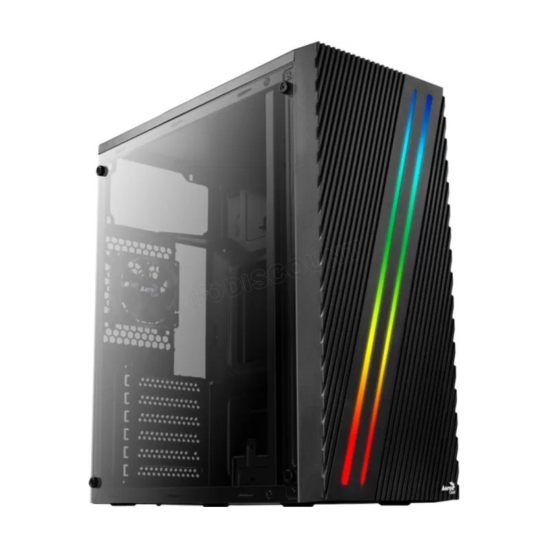 Boitier Moyen Tour ATX AeroCool Streak RGB avec panneau vitré (Noir)