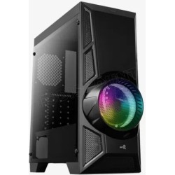 Boitier Moyen Tour ATX AeroCool AeroEngine Tempered Glass RGB avec panneau vitré (Noir)