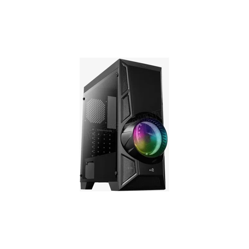 Boitier Moyen Tour ATX AeroCool AeroEngine Tempered Glass RGB avec panneau vitré (Noir)