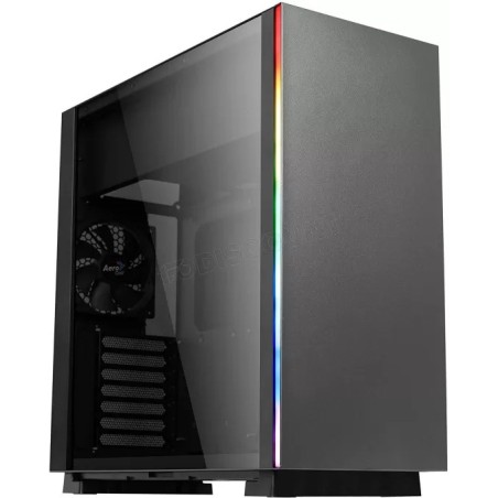 Boitier Moyen Tour ATX AeroCool Glo RGB avec panneau vitré (Noir)