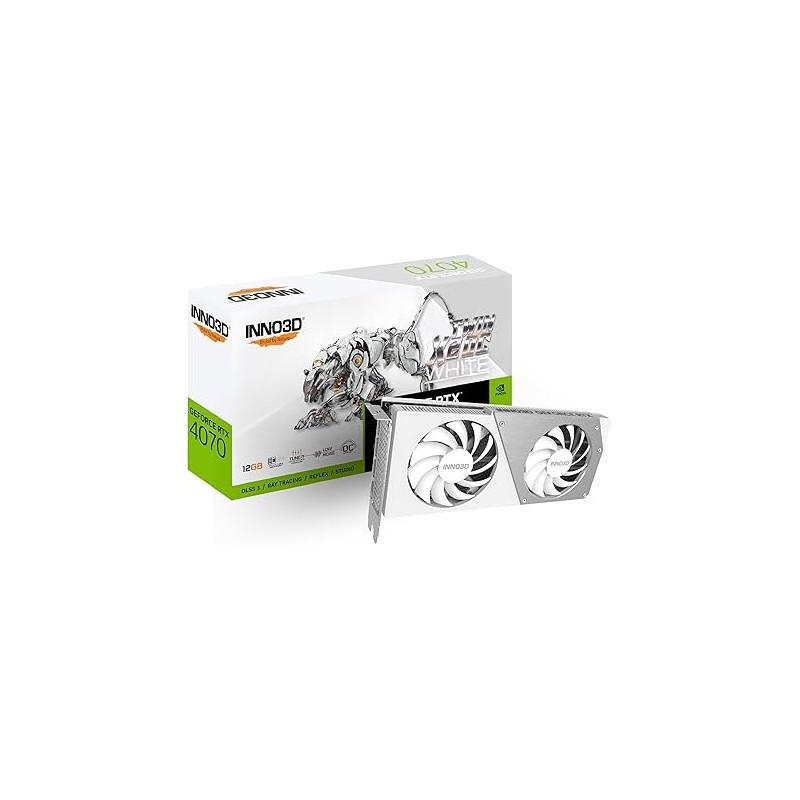 Carte Graphique Nvidia Inno3D GeForce RTX 4070 Twin X2 OC White Stealth 12Go