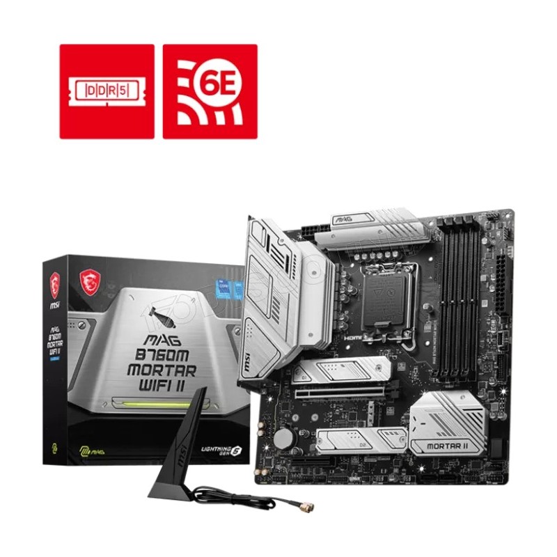 Carte Mère MSI Mag B760M Mortar WiFi II DDR5 (Intel LGA 1700) Micro ATX