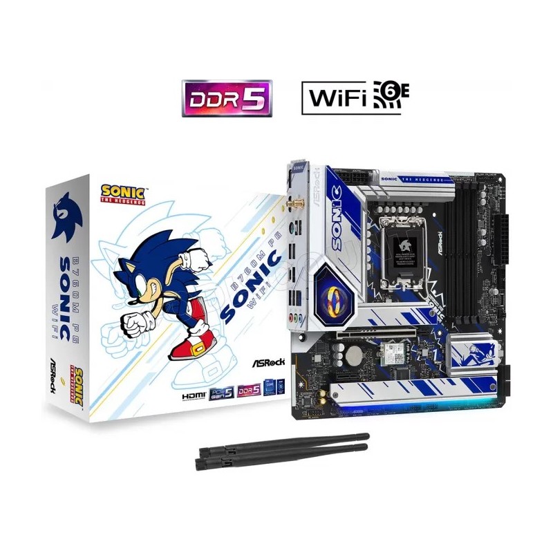 Carte Mère ASRock B760M Phantom Gaming Sonic WiFi DDR5(Intel LGA 1700) Micro ATX