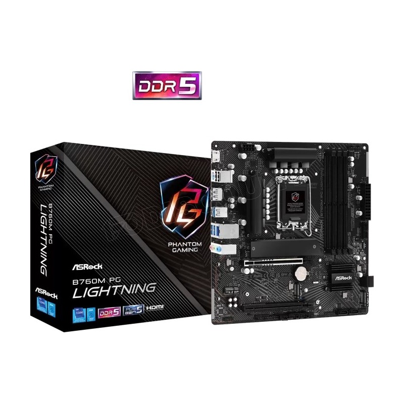 Carte Mère ASRock B760M PG Lightning DDR5 (Intel LGA 1700) Micro ATX