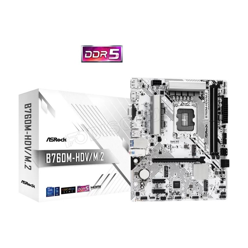 Carte Mère ASRock B760M-HDV/M.2 DDR5 (Intel LGA 1700) Micro ATX