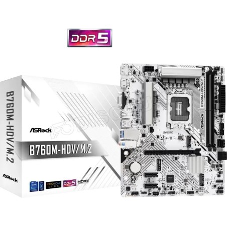 Carte Mère ASRock B760M-HDV/M.2 DDR5 (Intel LGA 1700) Micro ATX