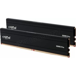 Kit Barrettes mémoire 48Go (2x24Go) DIMM DDR5 Crucial Pro 5600MHz (Noir)