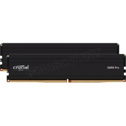 Kit Barrettes mémoire 48Go (2x24Go) DIMM DDR5 Crucial Pro 5600MHz (Noir)