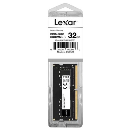 Barrette mémoire SODIMM 32Go DDR4 Lexar  3200Mhz (Noir)