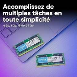 Barrette mémoire 32Go SODIMM DDR4 Crucial  3200Mhz (Vert)