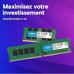 Barrette mémoire 32Go SODIMM DDR4 Crucial  3200Mhz (Vert)