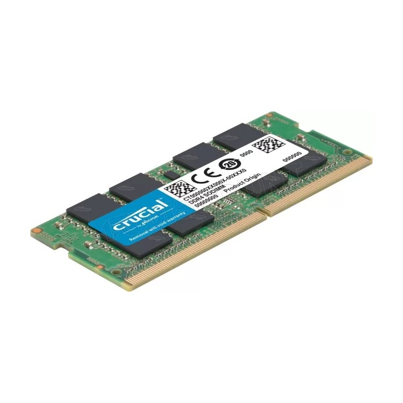 Barrette mémoire 16Go SODIMM DDR4 Crucial  3200Mhz (Vert)