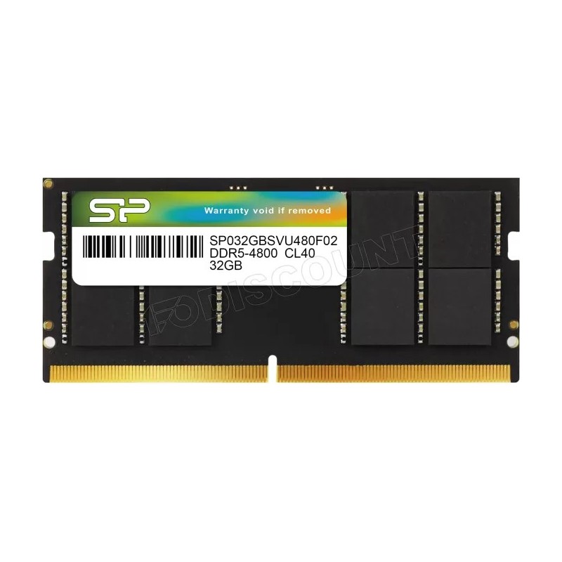 Barrette mémoire 32Go SODIMM DDR5 Silicon Power 4800Mhz (Noir)